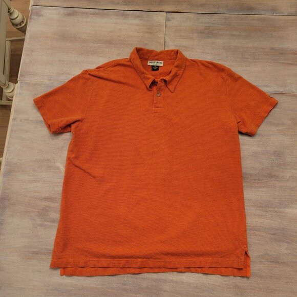 GUESS Jeans Polo Shirt Men’s XL Orange 100% Cotton Pique Knit Short Sleeve - Picture 1 of 9